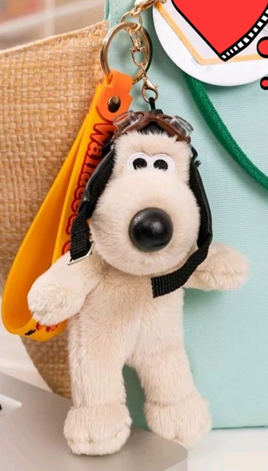 그로밋인형키링 (앞치마 신문보는 파일럿 꽃)4종 그로밋