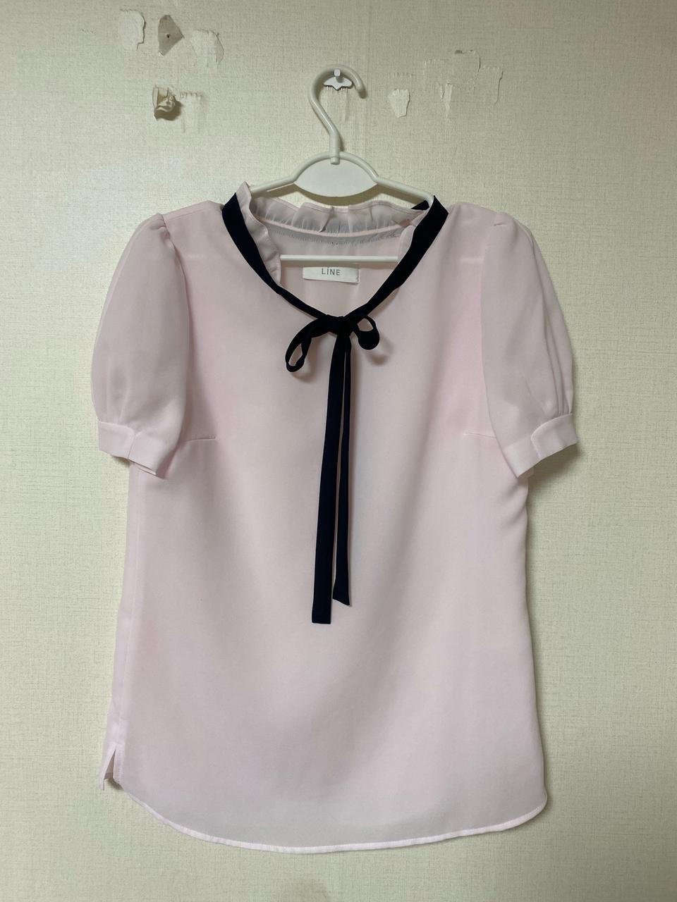 라인핑크 브라우스 55