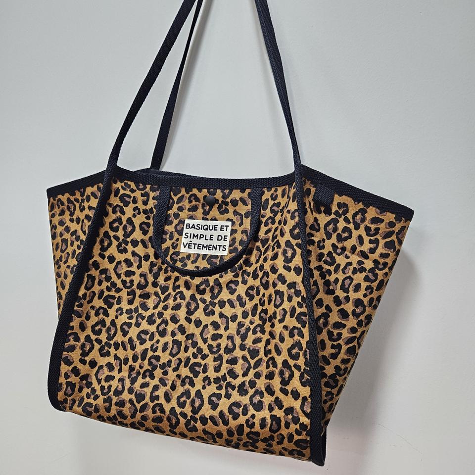 레오파드 브라운 숄더백 에코백  빅사이즈