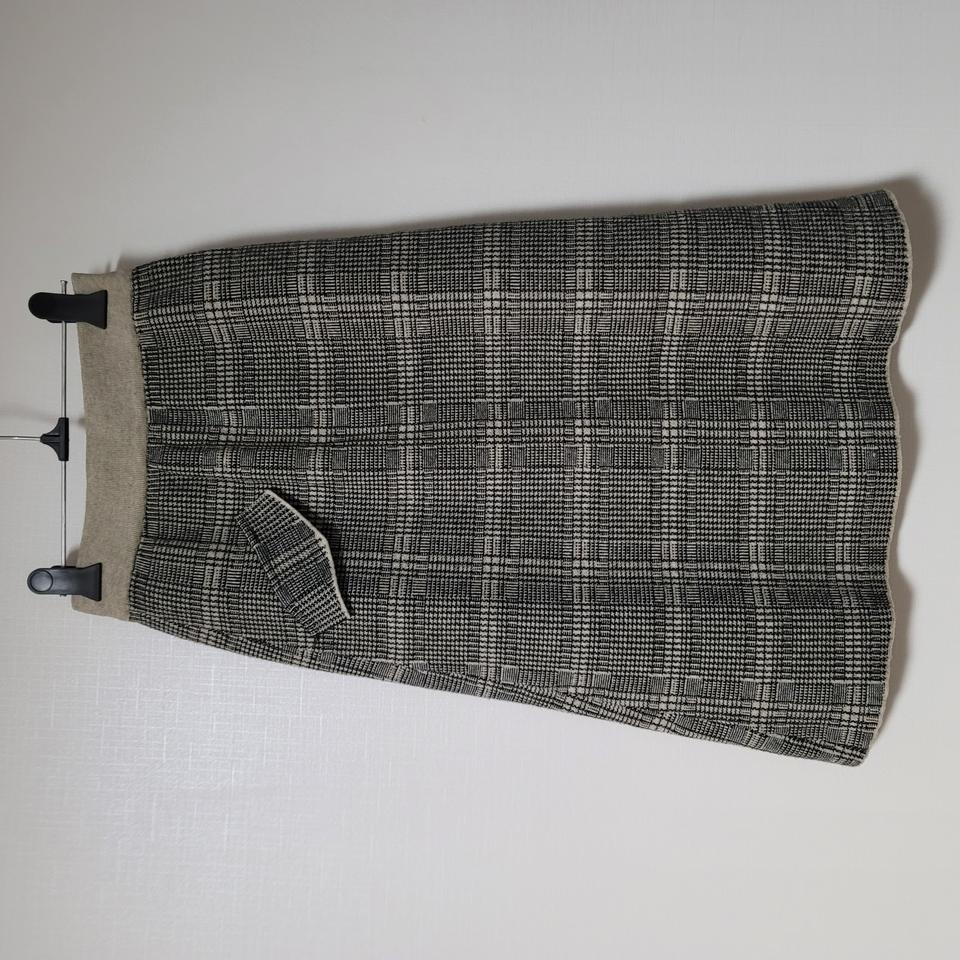 허리 밴딩 도톰한 체크 스커트