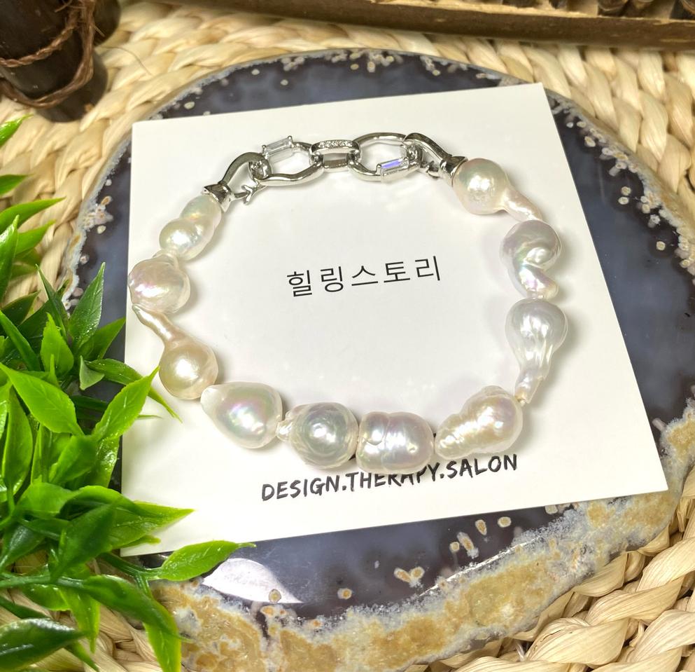 천연 바로크진주 실버팔찌 선물 천연석