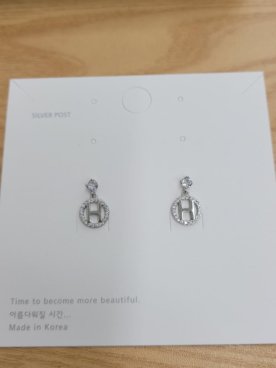 H링 귀걸이 은색