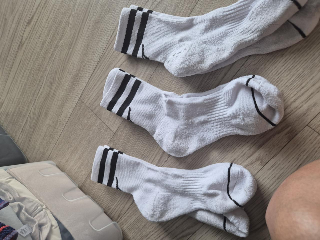 (mizuno)미즈노 화이트 블랙 중장목 양말 3켤레