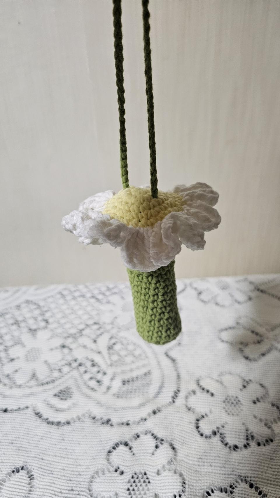 데이지 뜨개꽃 립스틱,립밤케이스