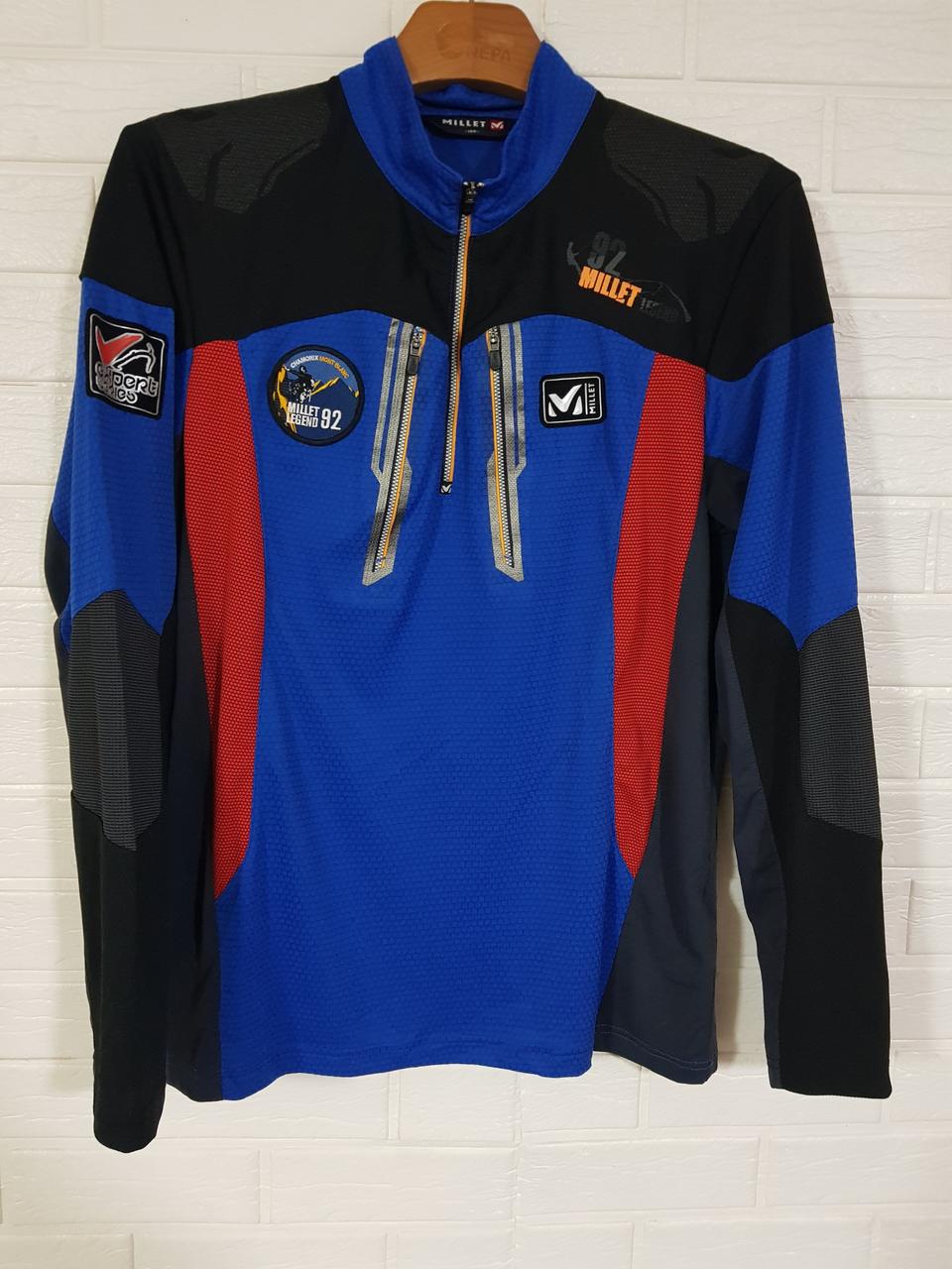 [100] 밀레 패치로고 전문가시리즈 반집업 티셔츠