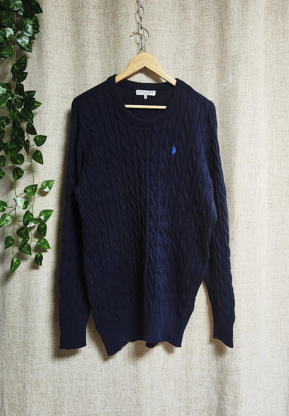 U.S POLO ASSN 꽈배기 남성 니트