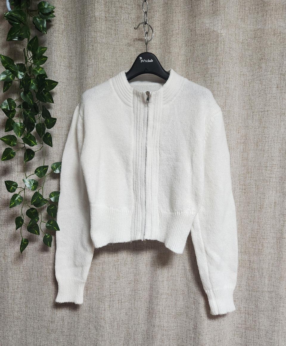 투웨이 화이트 숏 니트 자켓