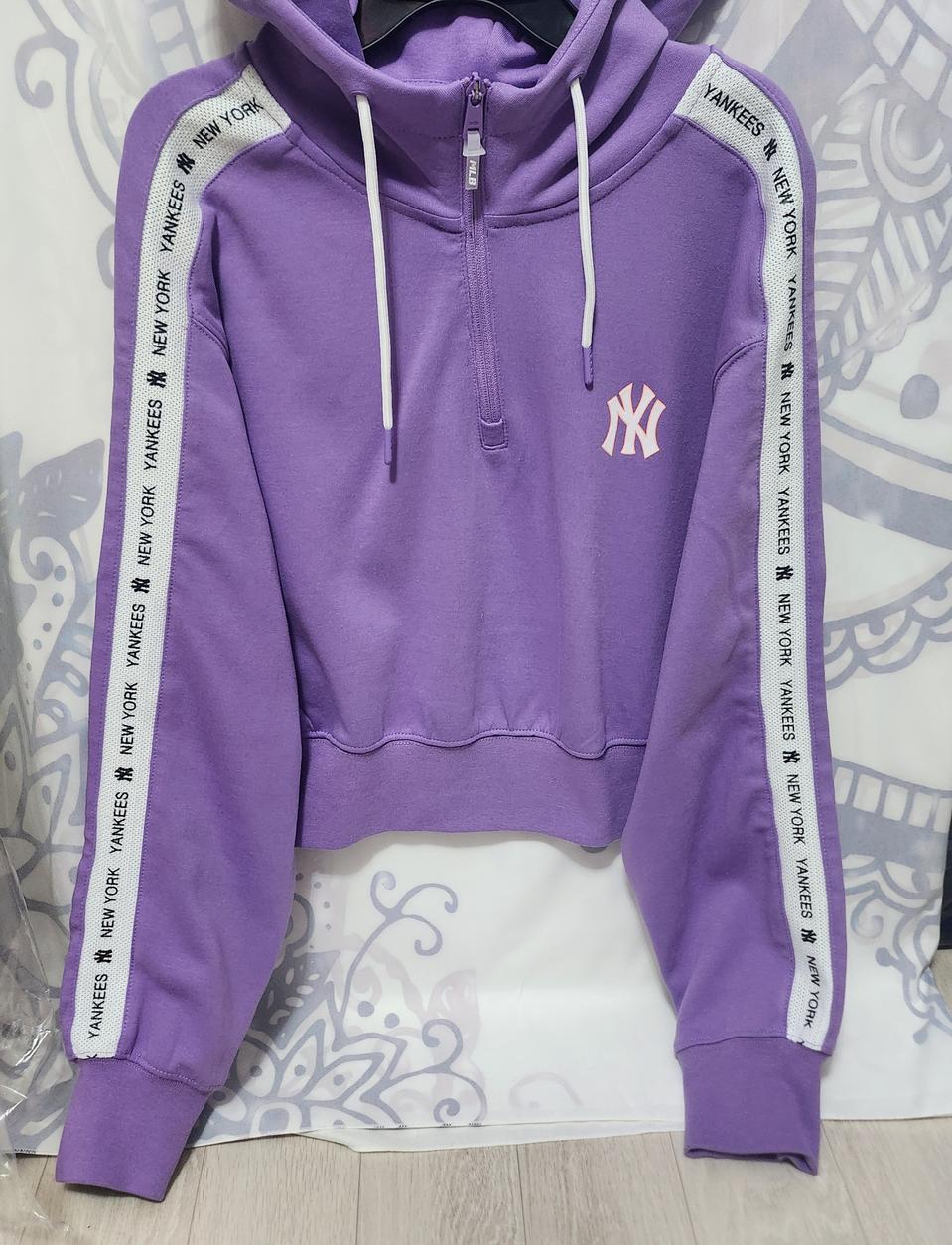 mlb 아노락 크롭 후드티(새상품)