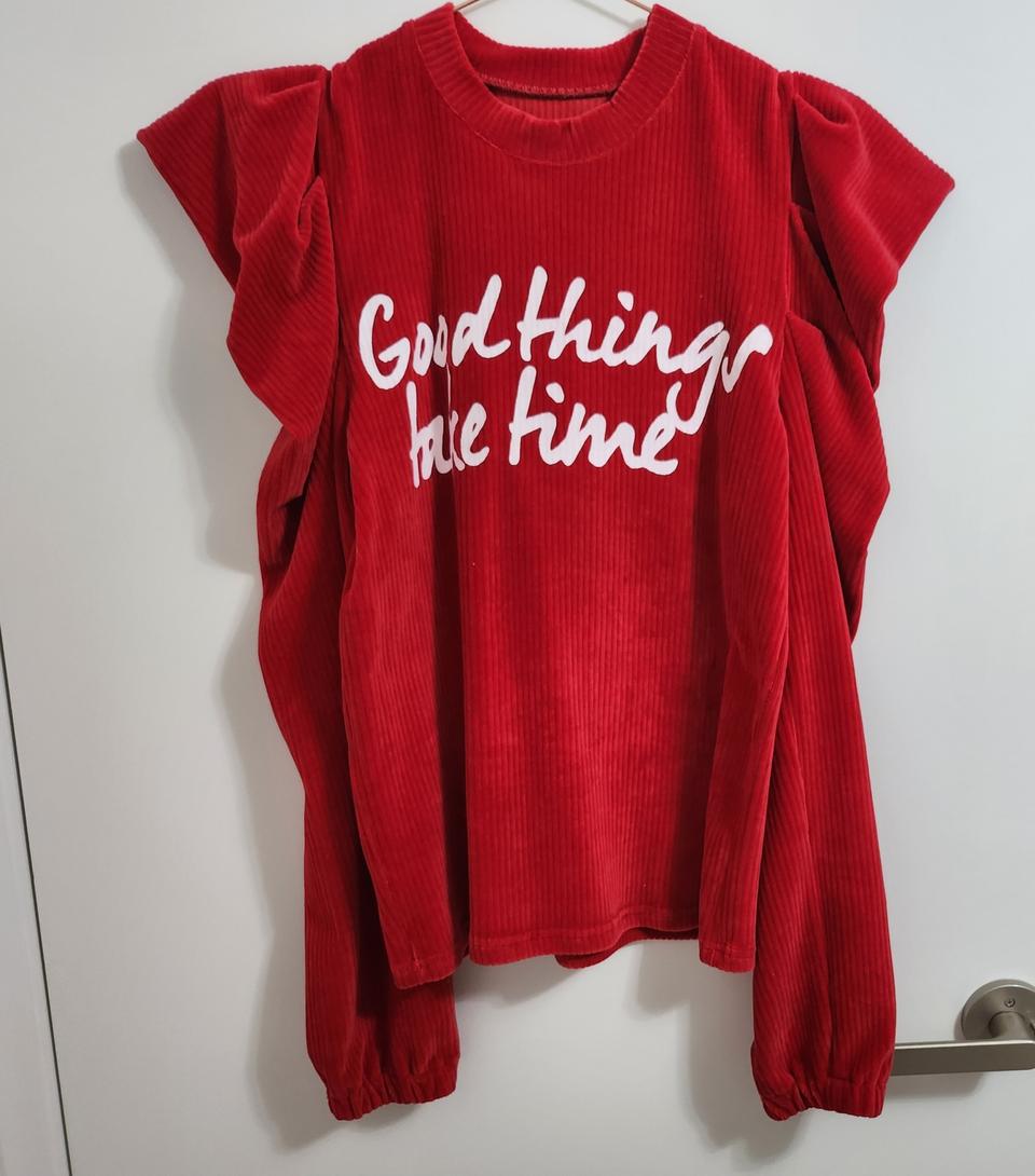 레터링 퍼프 포인트티셔츠(새상품)