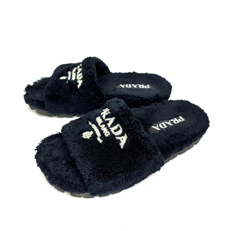 프라다 테리 클로스 슬라이드 슬리퍼