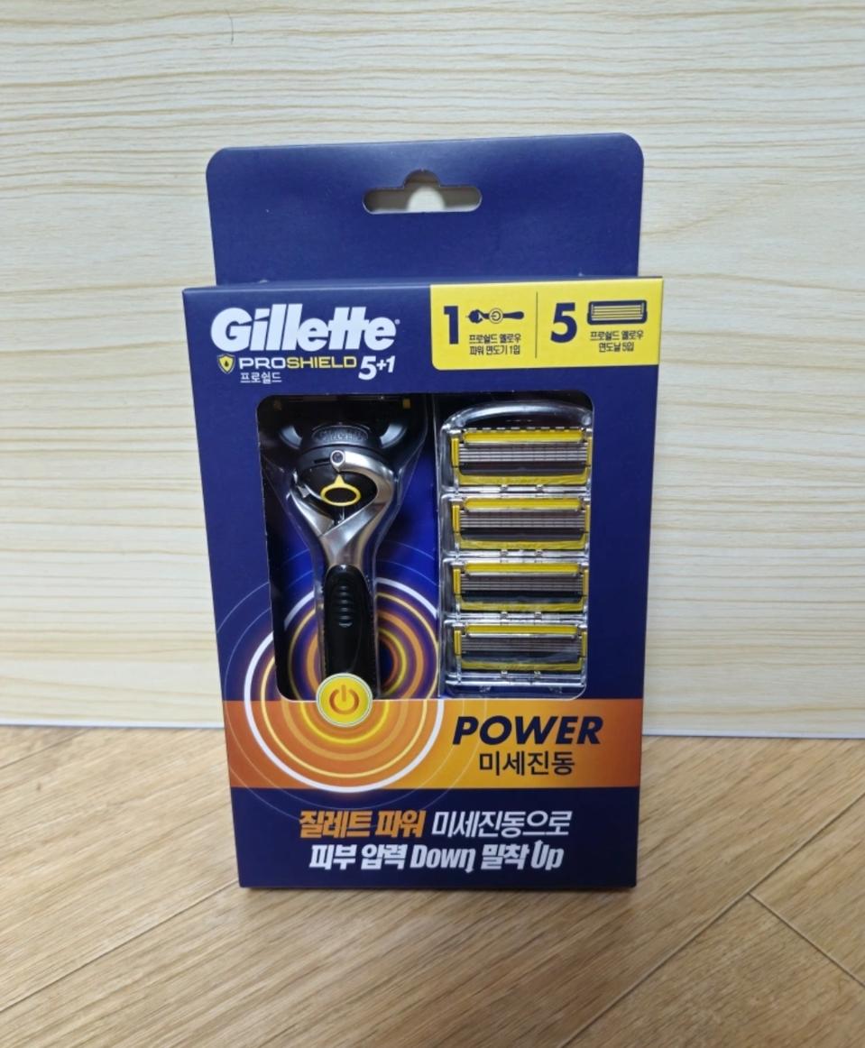프로쉴드 옐로우 파워면도기 1입 + 면도날 5입