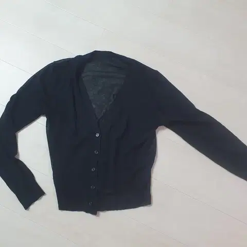 블랙 시스루 가디건