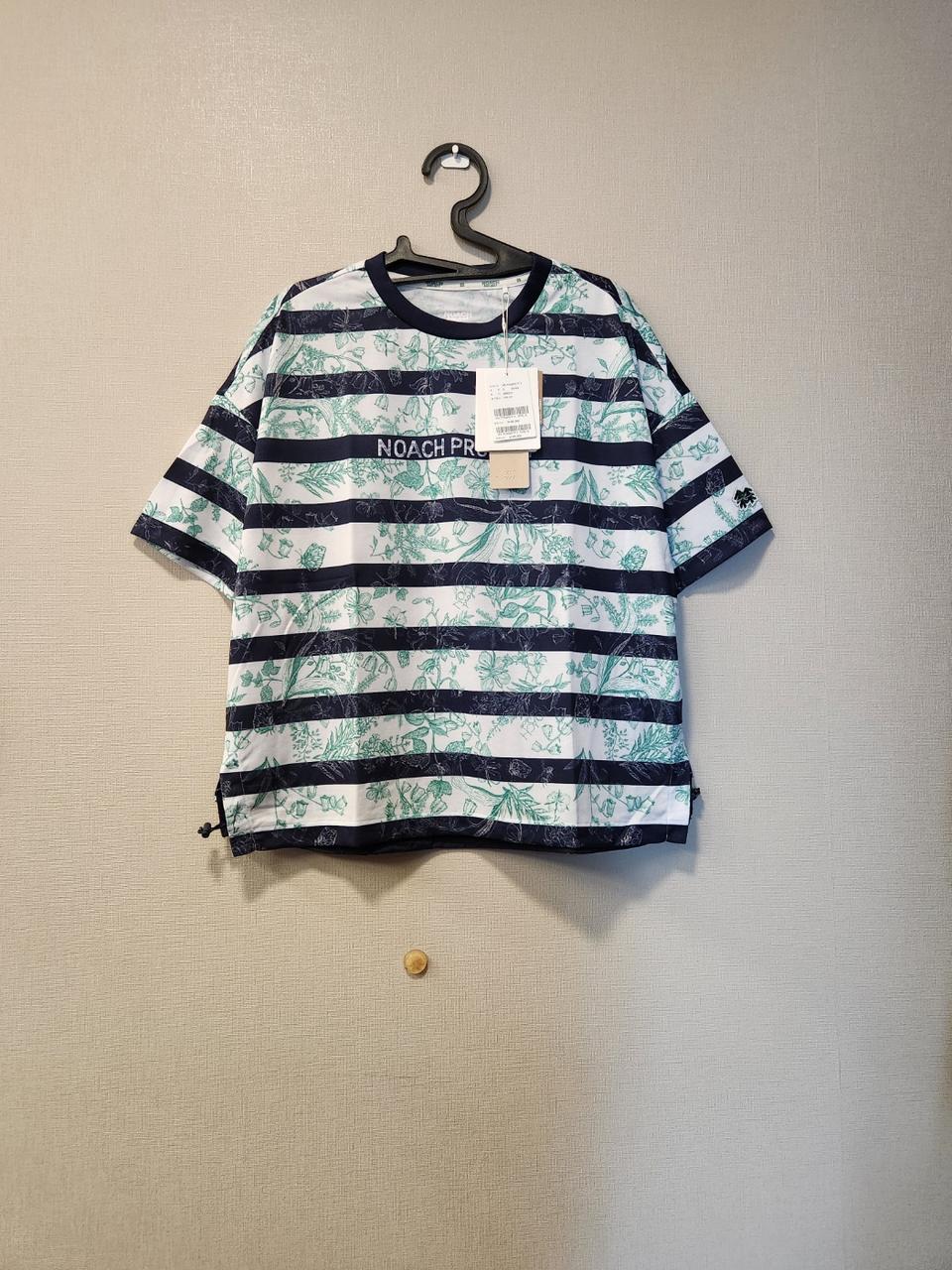 새상품)코오롱스포츠[NOACH] 여성 프린트 스트라이프 라운드 반팔 티