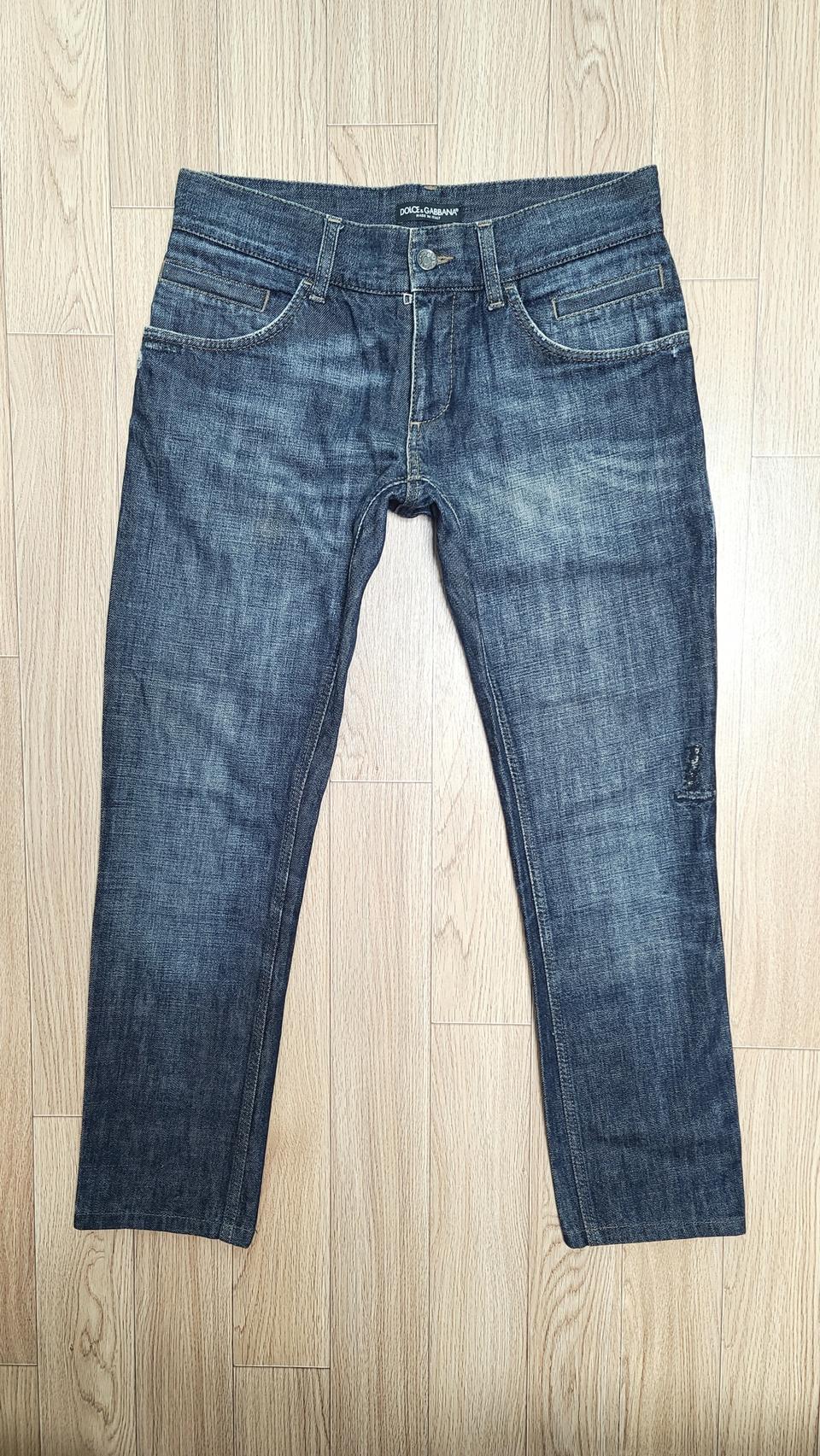 정품 돌체앤가바나 디스워싱 플레이트진 청바지 44