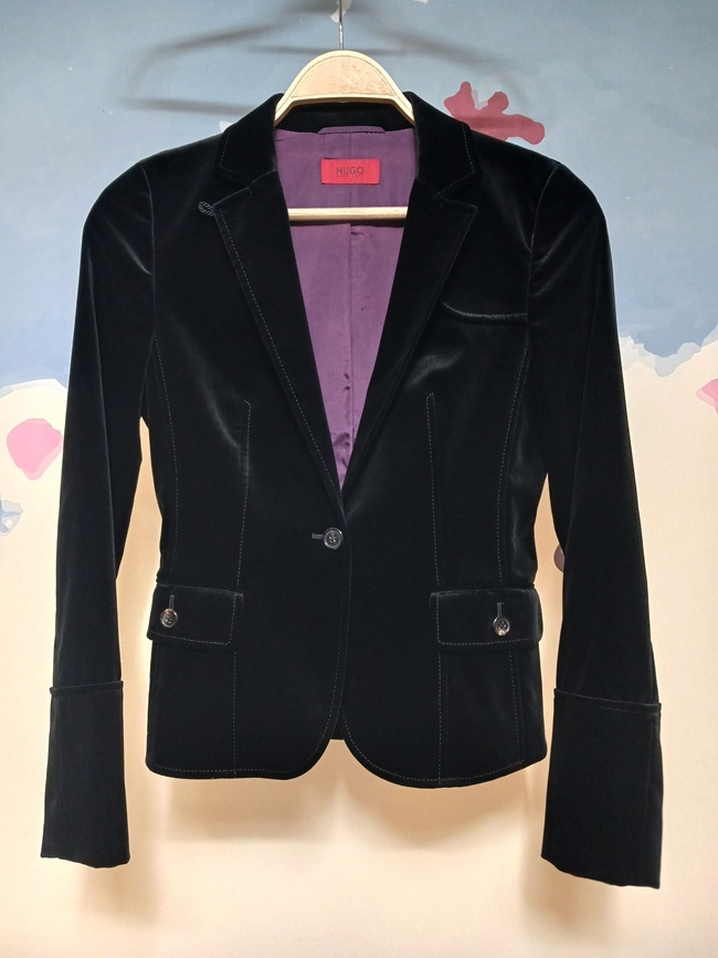 (85~90) 휴고보스 우먼 벨벳 블레이져 자켓 셋업