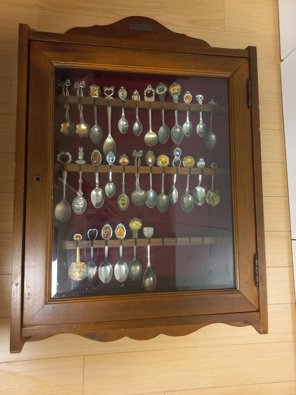 빈티지 우드렉 세계 스푼모음 30개세트,마론핸즈 장식장