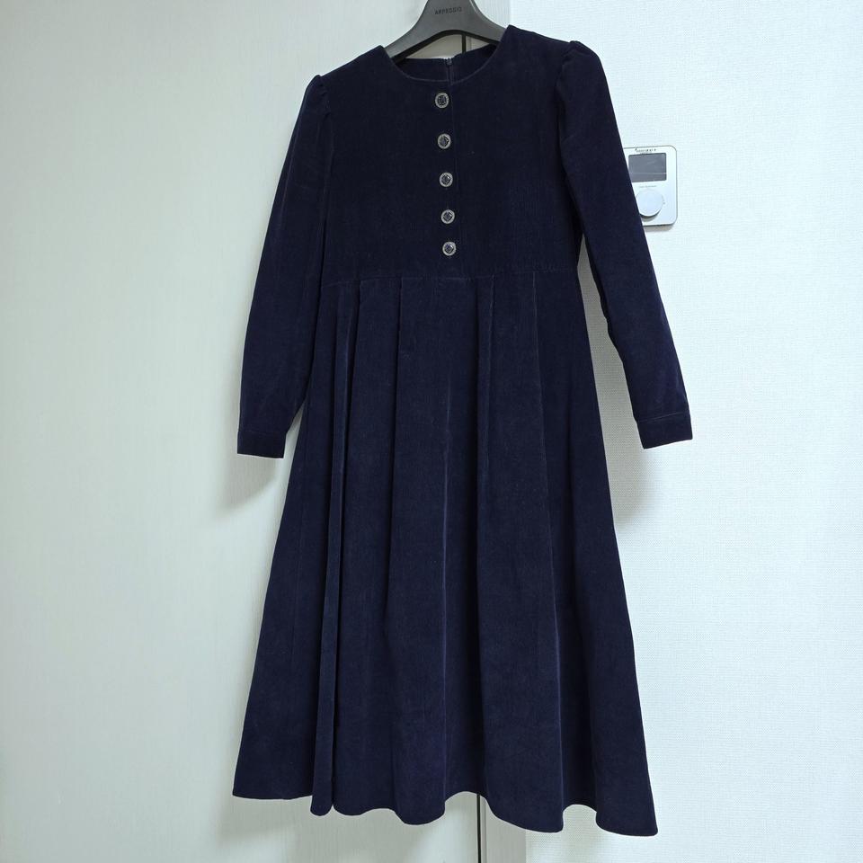 여성 골덴 롱원피스 네이비색