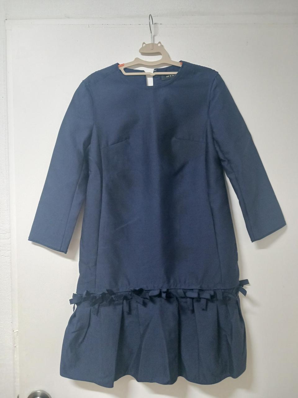 MINE 마인 네이비 원피스 마른55까지 봄가을 원피스 발레코어 리본