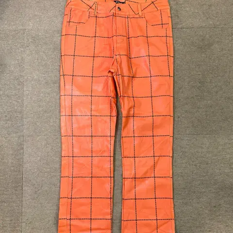 Jpn Birdie jnuk 체크 주황 부츠컷 팬츠