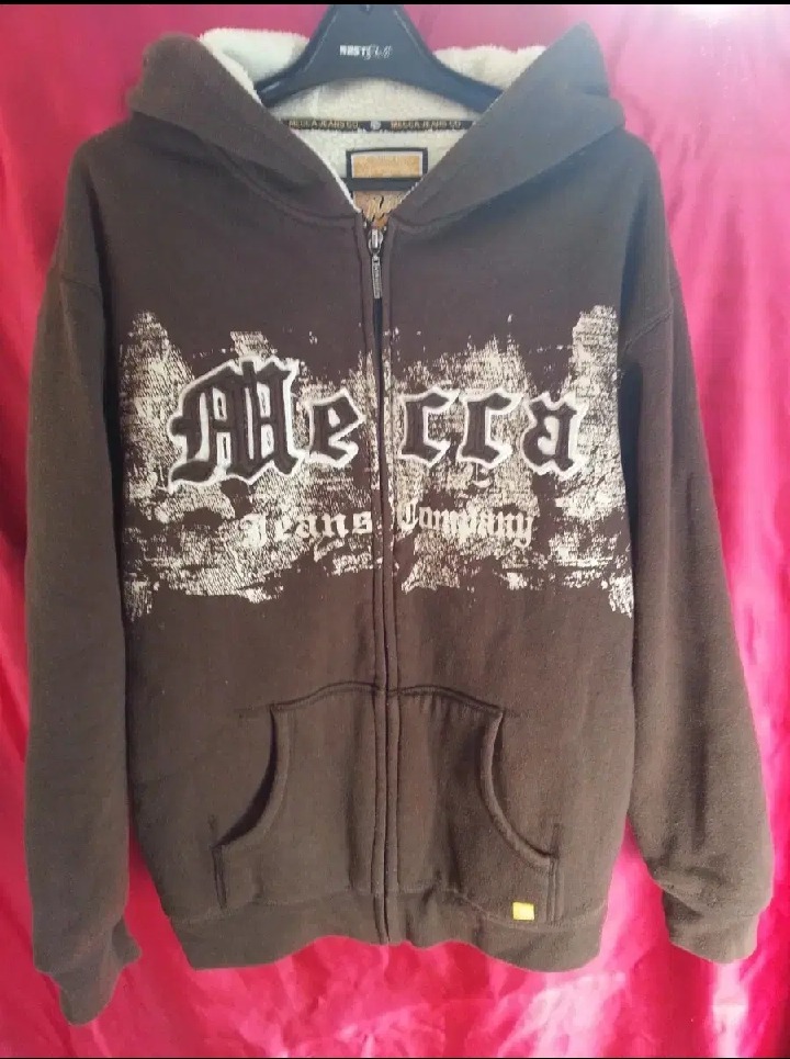 MECCA 메카 털안감 후드집업 밤색 100-105