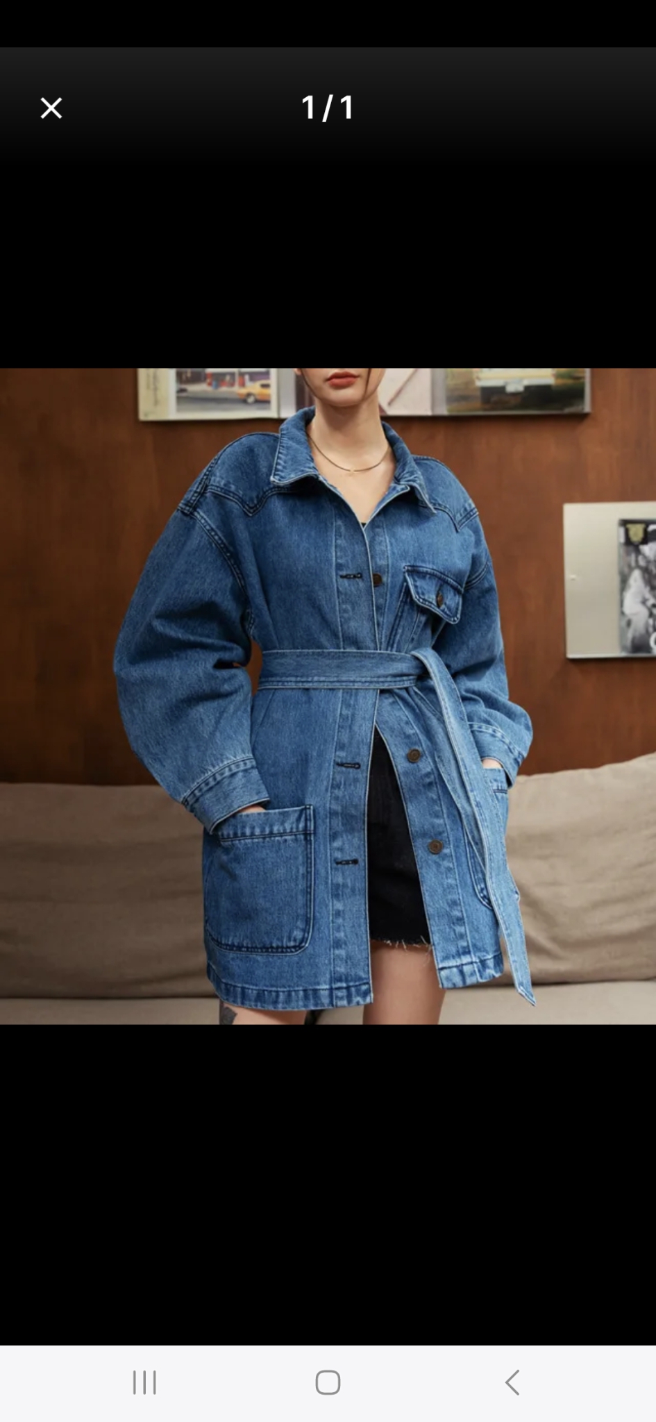 미사용 디자이너브랜드 오버핏데님롱자켓 프리사이즈