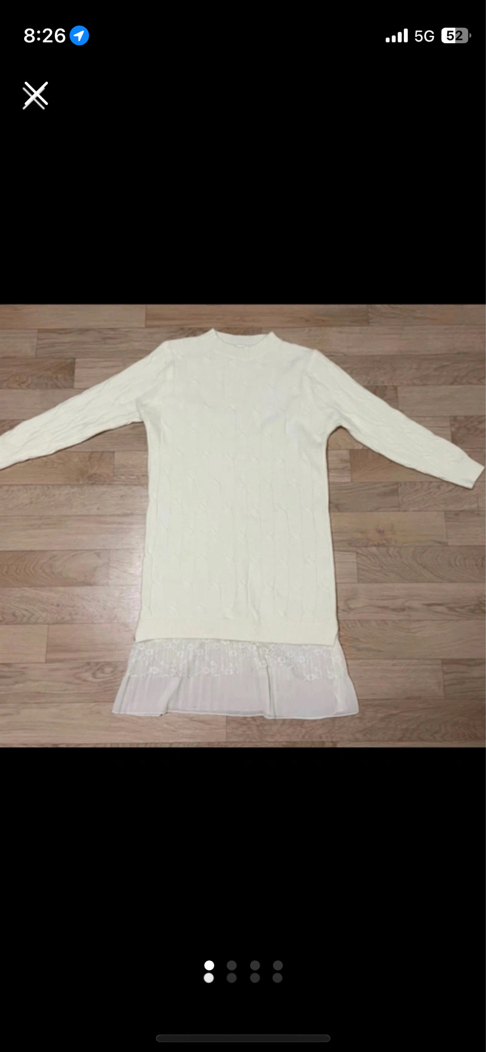 레이스 달린 화이트 니트 원피스