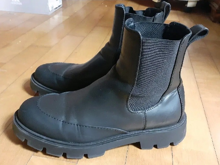 자라 ZARA 첼시부츠 블랙 레더 워커 43 275