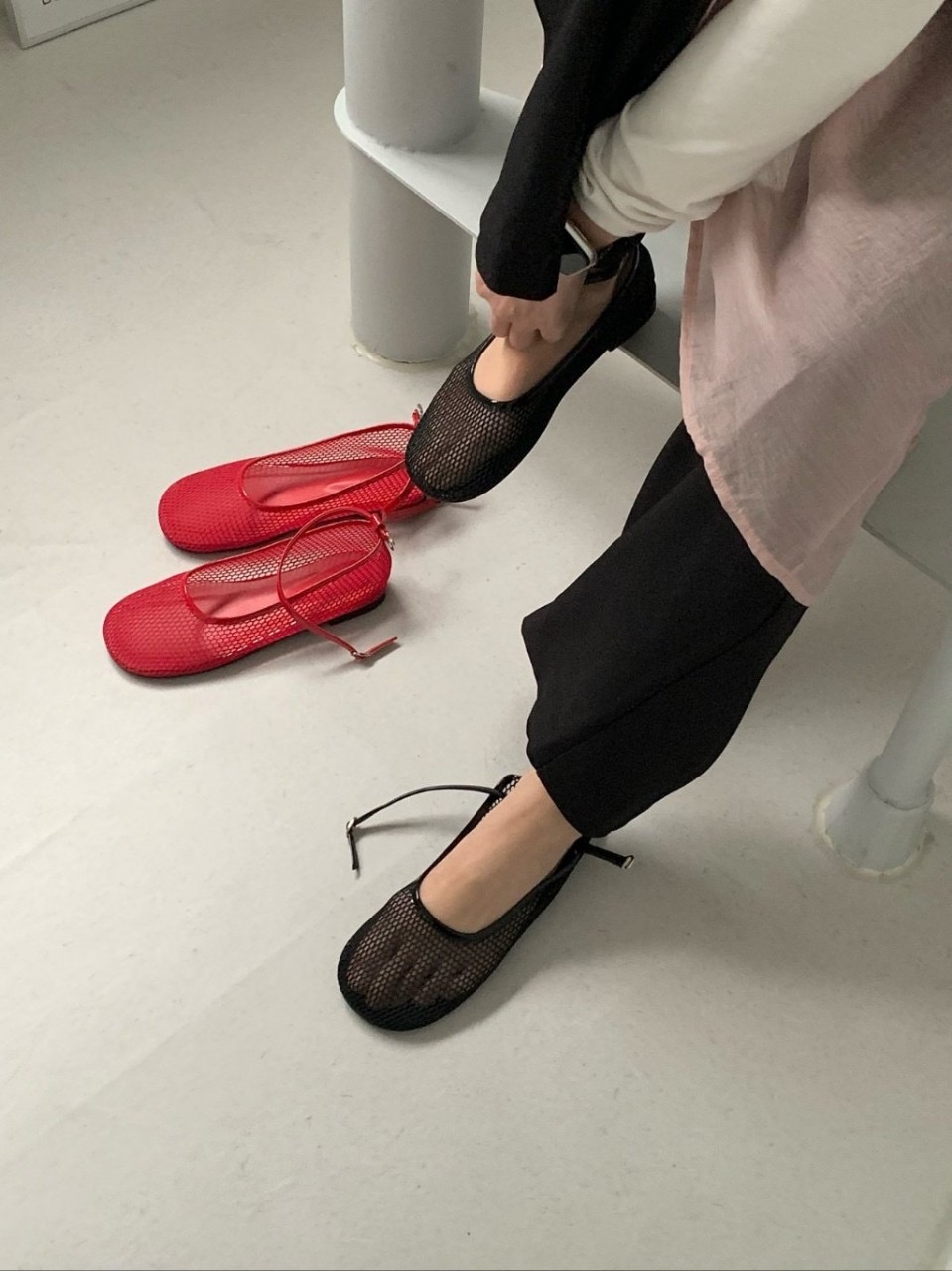 발목스트랩,망사,메쉬,플랫슈즈,단화,인기최고,무료배송