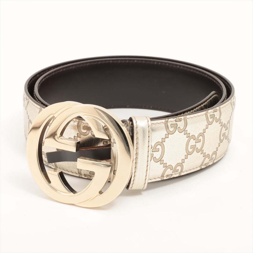 구찌 GG 씨마 인터로킹 슈프림 벨트 크림