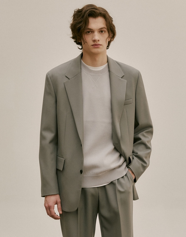 질스튜어트 그레이 오버 울 자켓