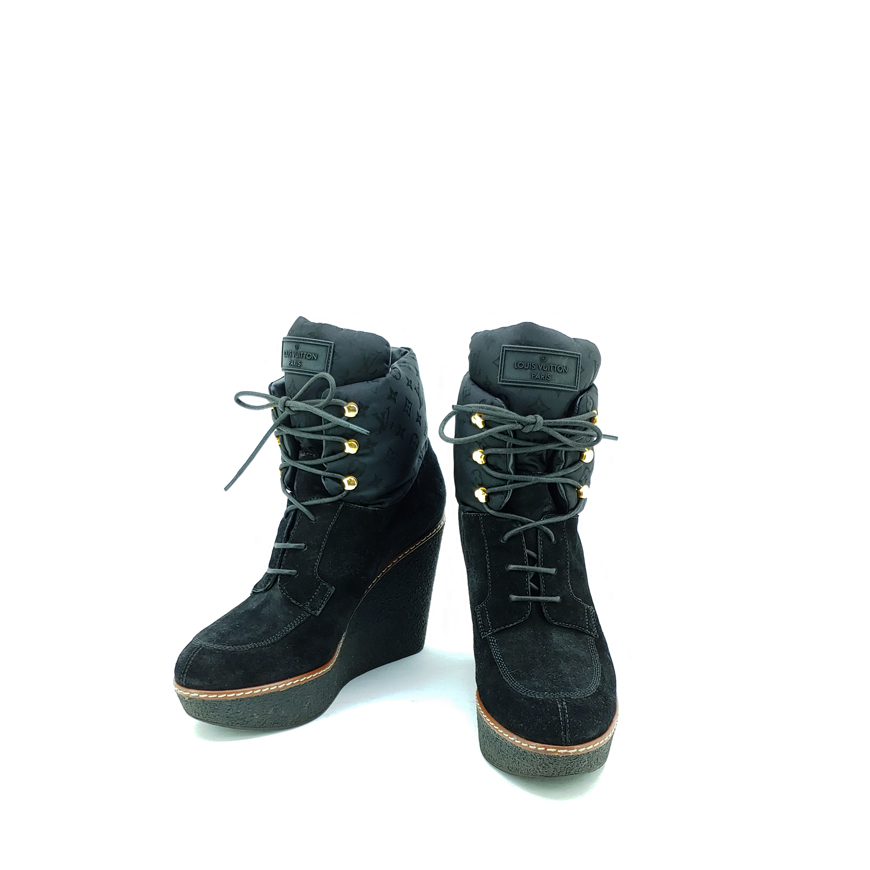 [정품] 루이비통 스웨이드 웨지힐 부츠 37 1/2