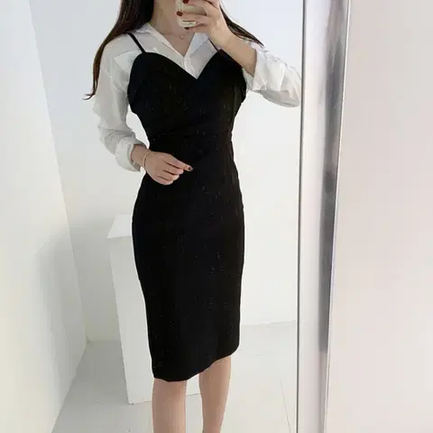 뒷트임 튤립 뷔스티에 원피스 하객룩