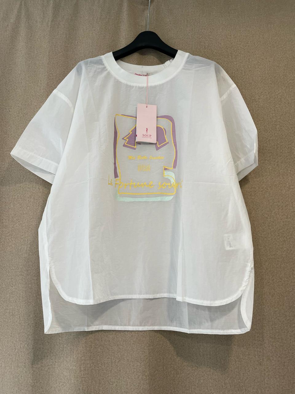 [SOUP 숲] 바스락 시스루 반팔 티셔츠 / 87
