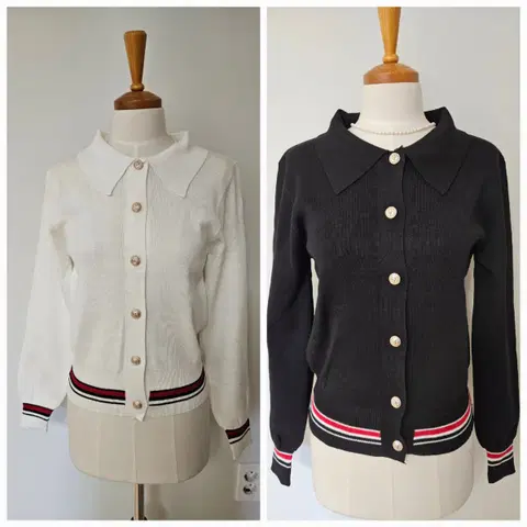 (세일/바로배송) 사자 골드단추 카라 가디건(아이,블랙)