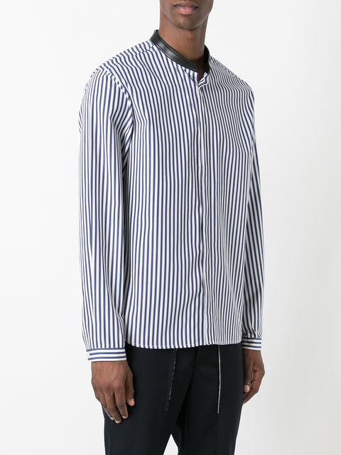 준지 juun j 양가죽 카라 핀스트라이프  셔츠