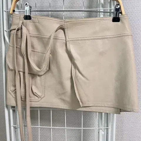 레더 랩 미니스커트 가죽스커트