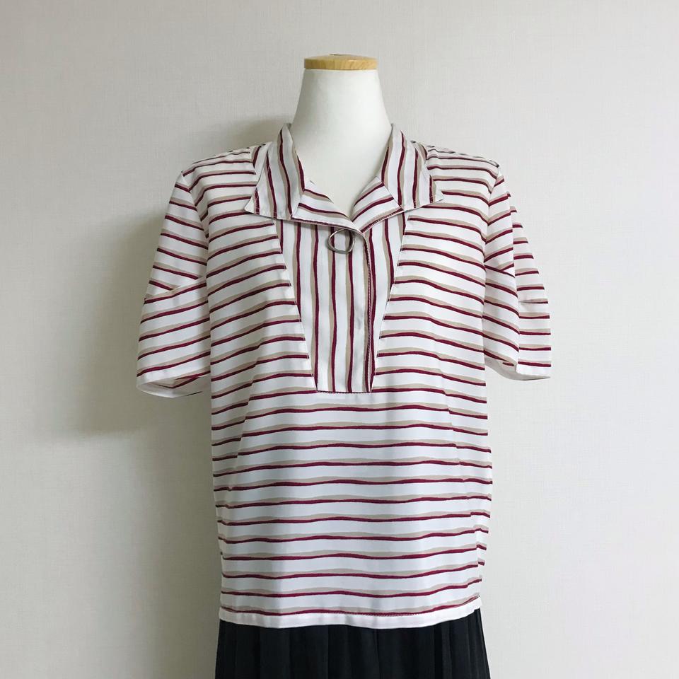 스트라이프 블라우스