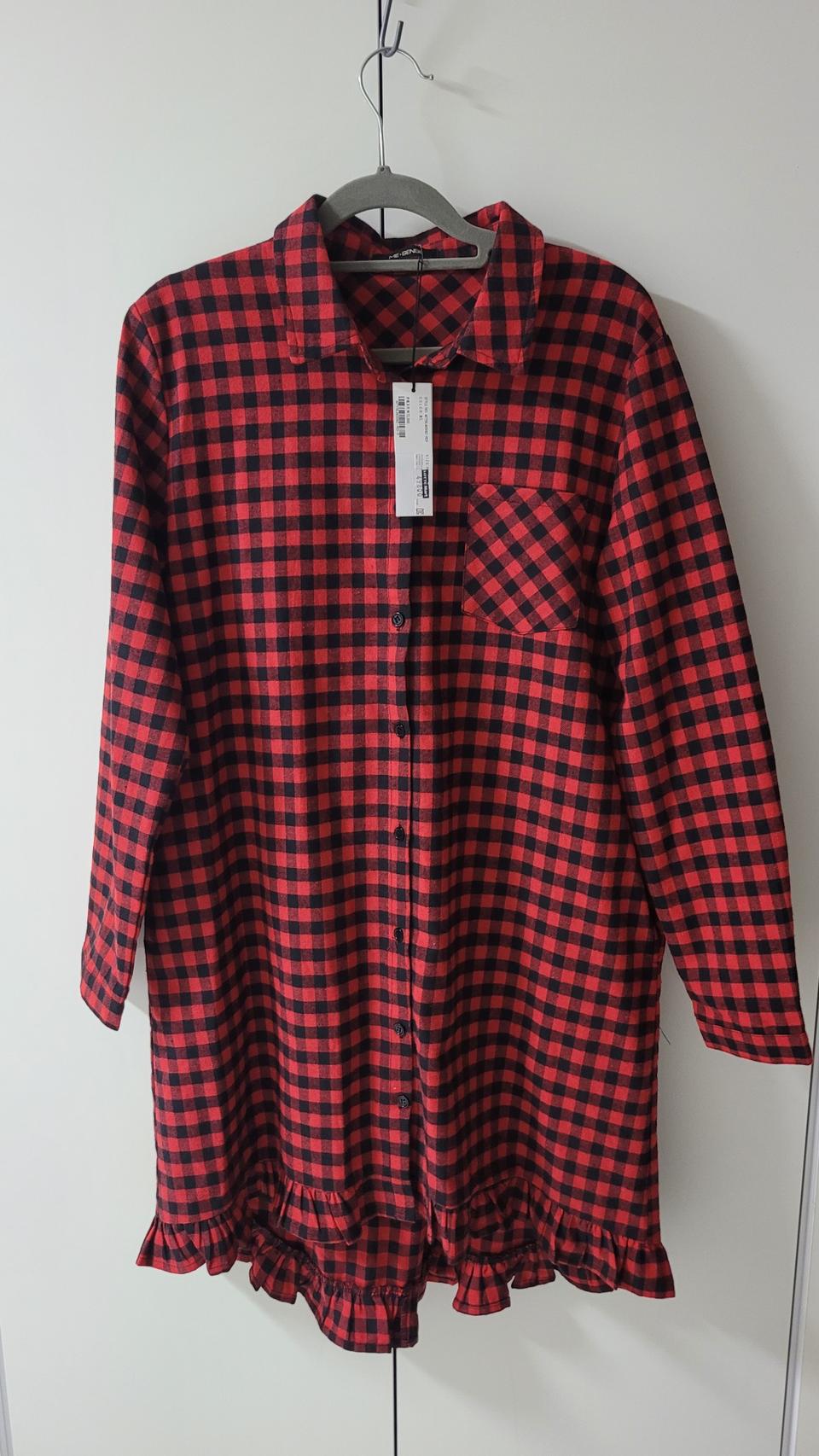 미센스   체크셔츠형원피스66새상품