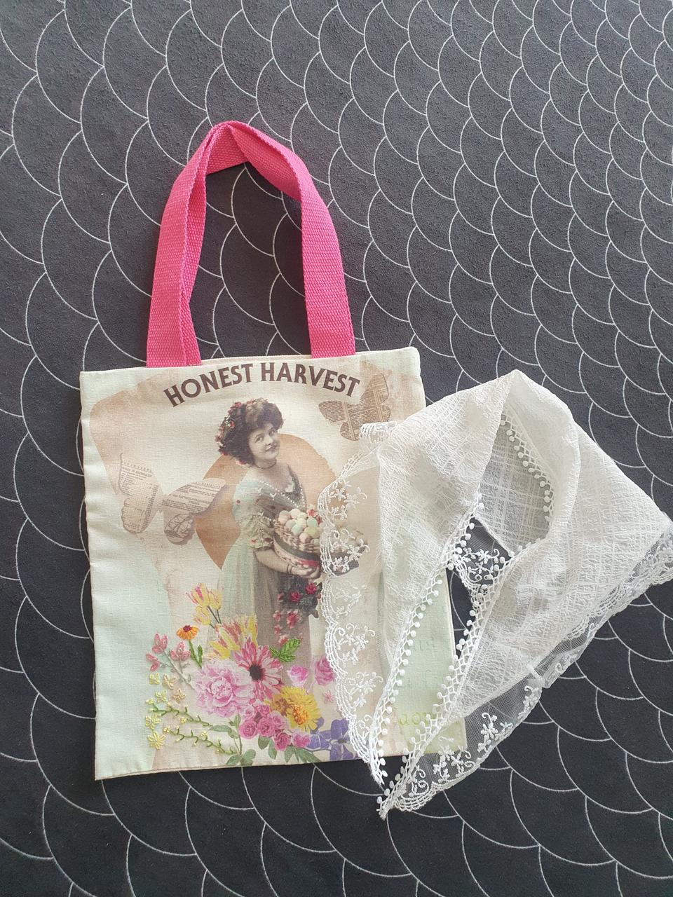 에코 가방 + 레이스 스카프