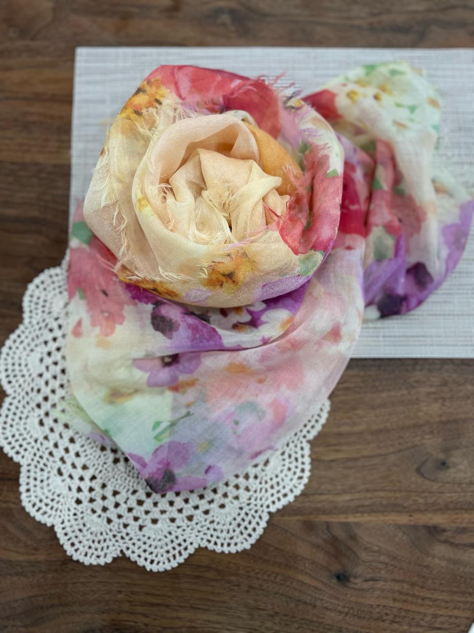 [ITALY]정품 COLOMBO 콜롬보 캐시미어 수체화꽃 스카프 머플러