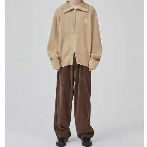 밀리언코르 유니섹스 투웨이 오버 니트 집업 L