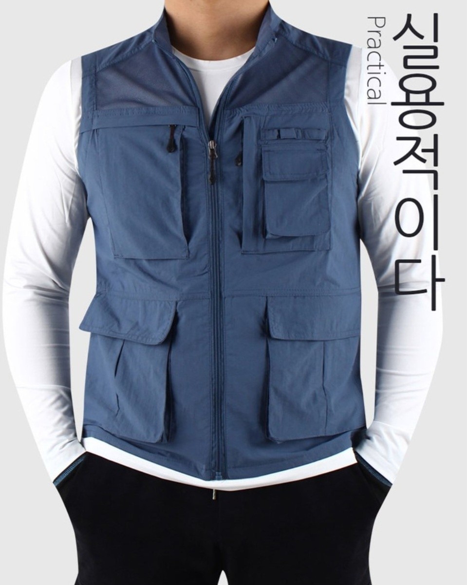 윈드페이스 메쉬조끼 블루105