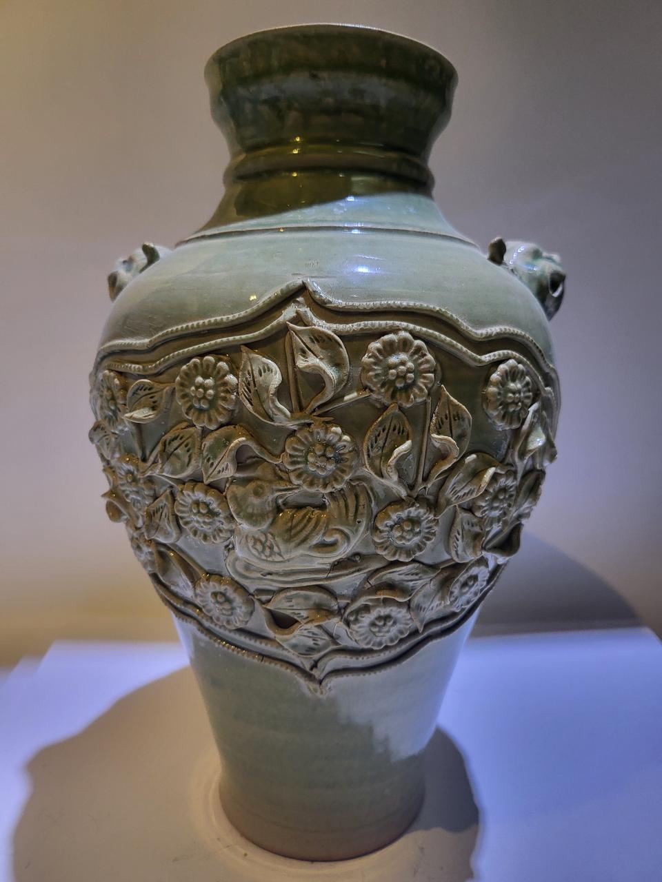 녹유 첩화 매병