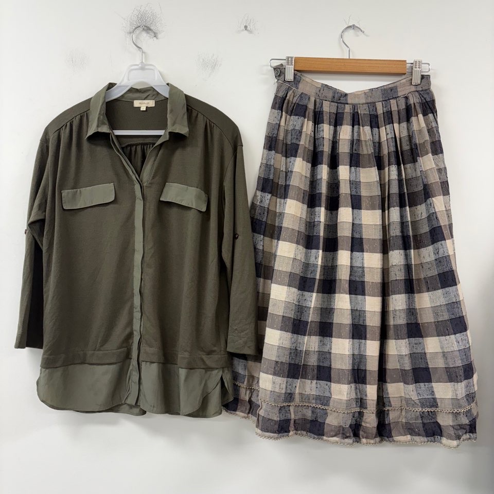 빈티지코디세트 블라우스 스커트