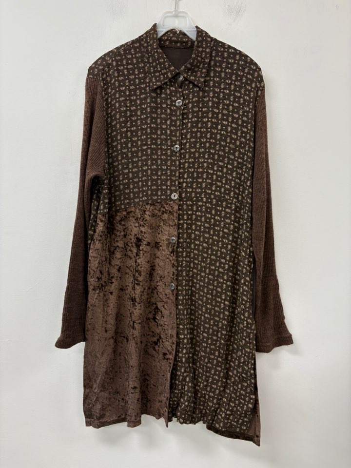 일본빈티지 벨벳 패턴 셔츠