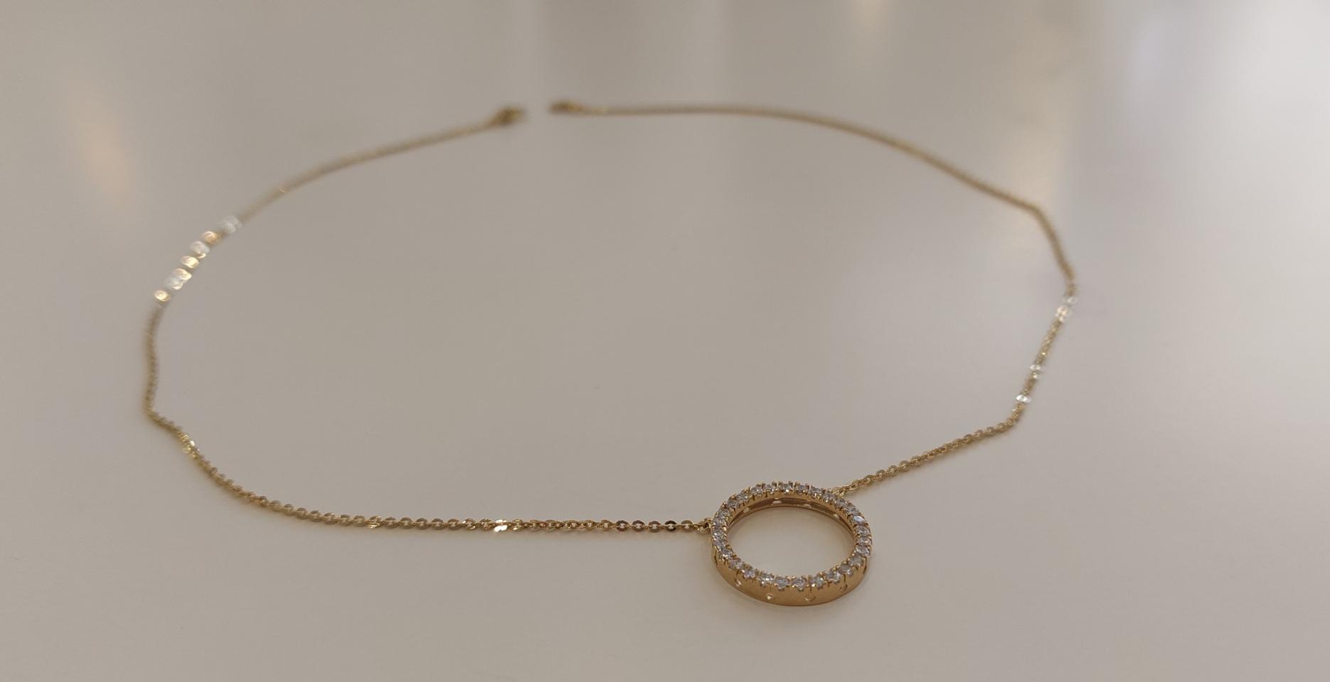 18k골드_큐빅써클네크리스