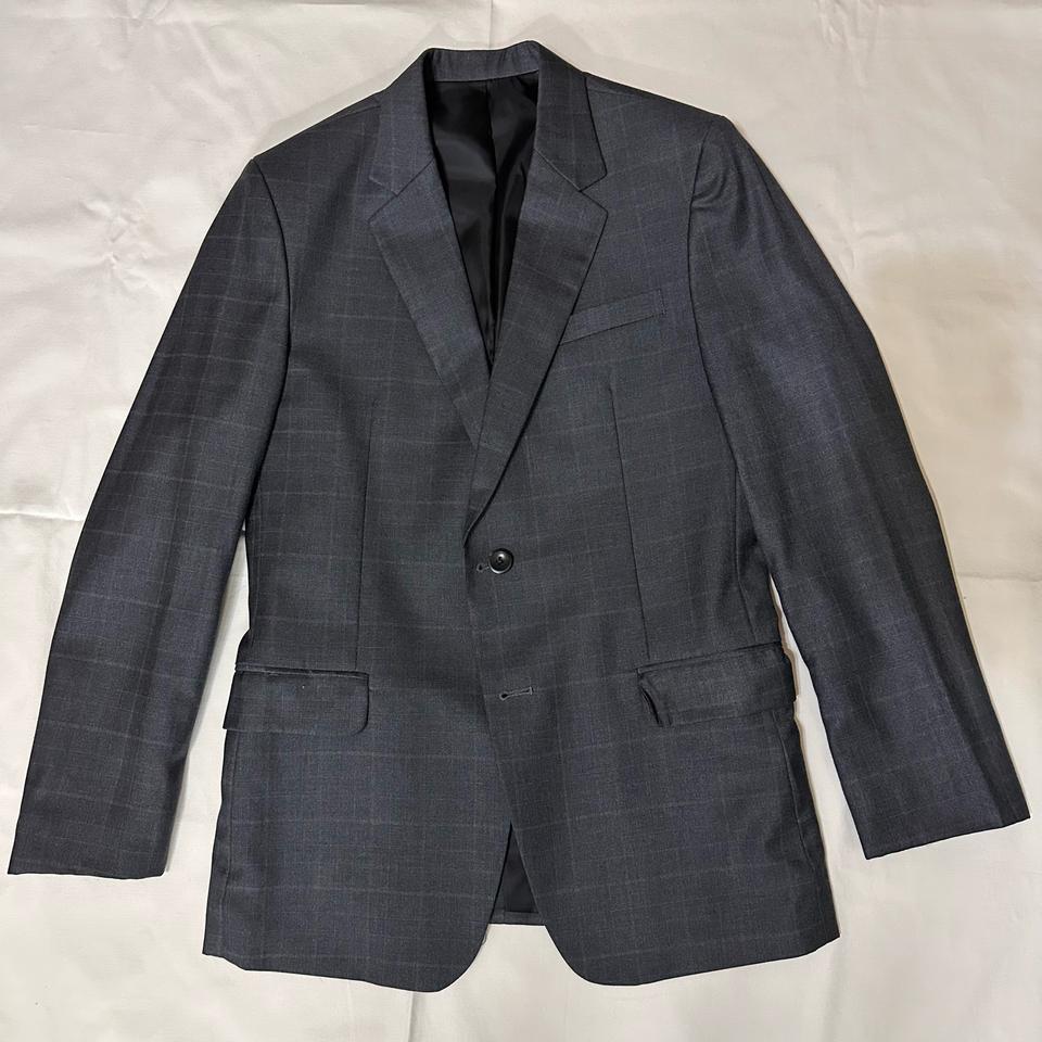 남성 체크무늬 블레이져 그레이 마이 춘추자켓