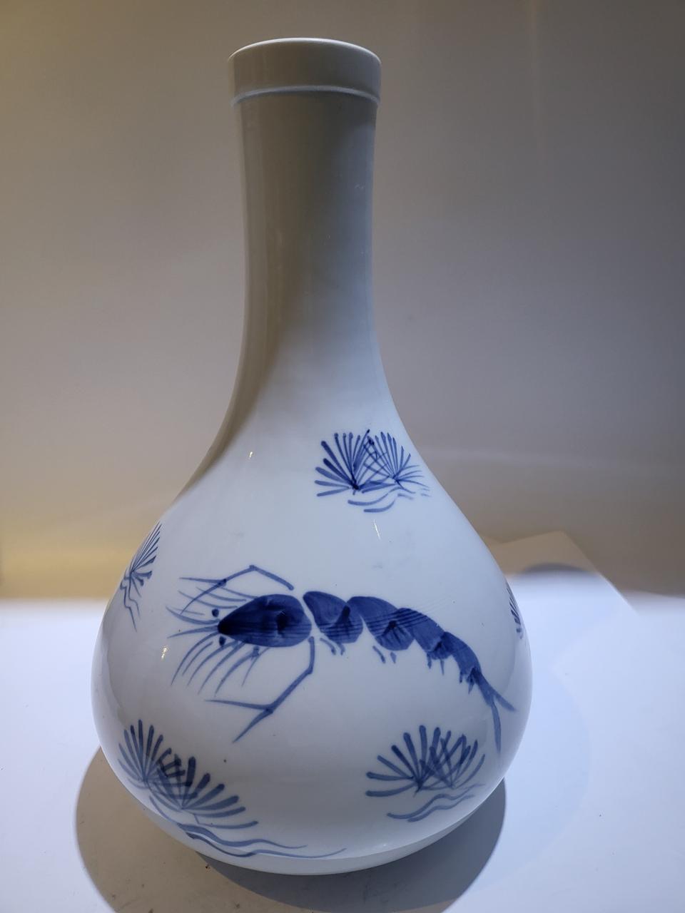 청화백자 새우문 주병