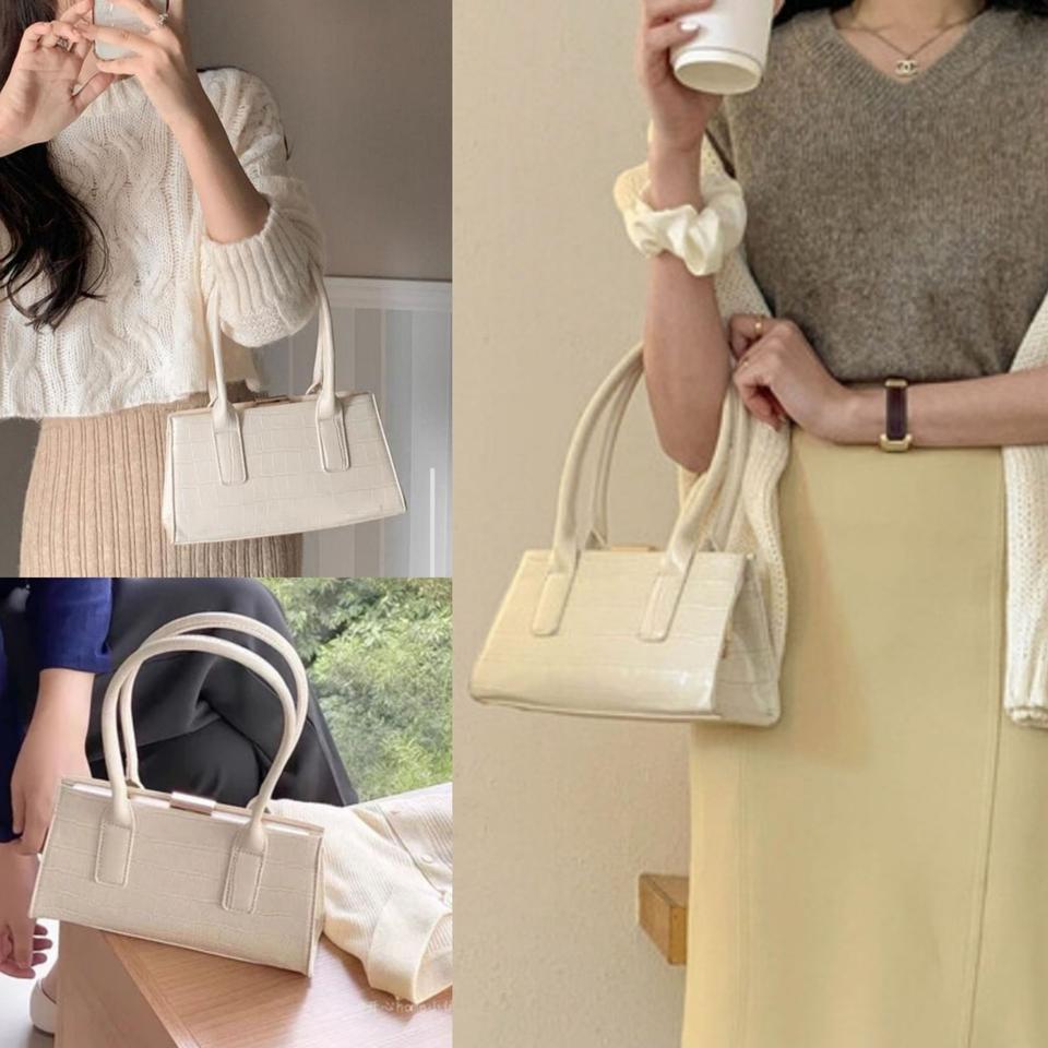 크로커 스퀘어백 골드프레임 미니백 크로스백 하객 가방