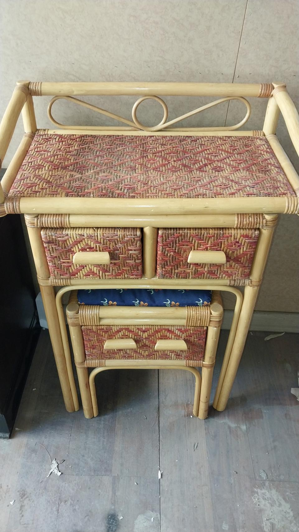 왕골  화장대 세트